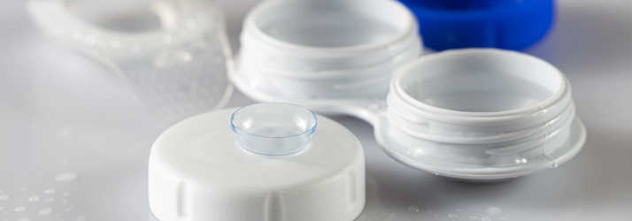 Eye Doctor Laramie WY Contact Lens Contact lens on a contact case.